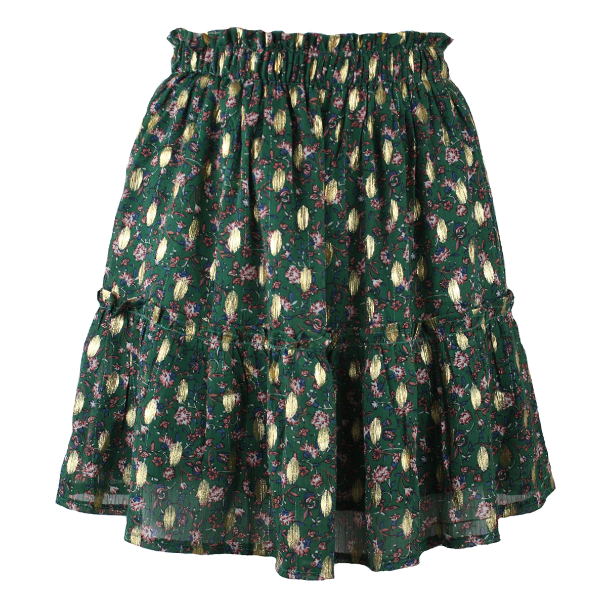 solid gold skirt green