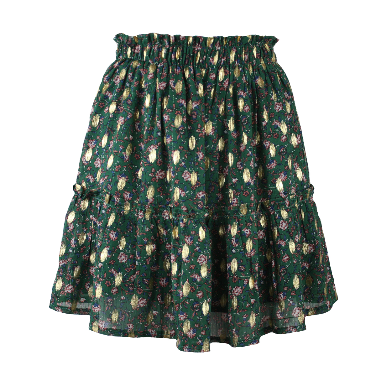 solid gold skirt green