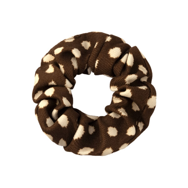 dots scrunchie brown