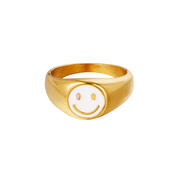 smile ring gold white