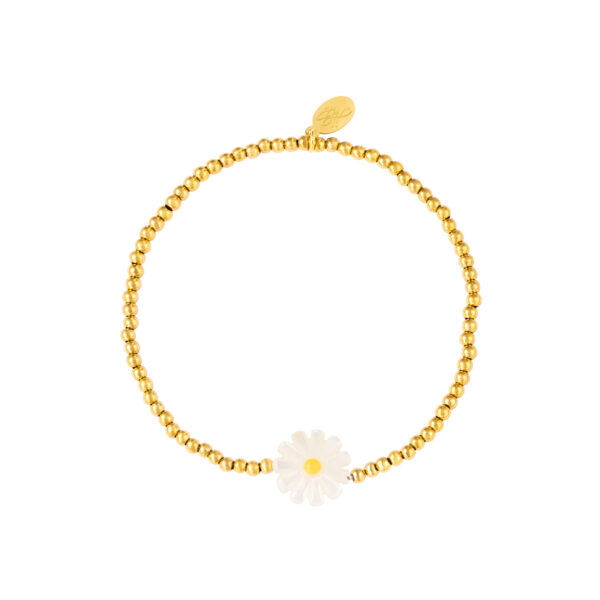 flower bracelet gold white