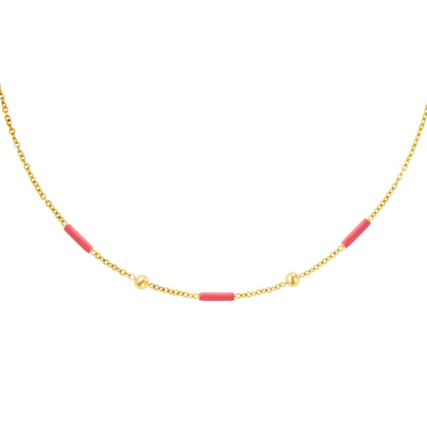necklace beads pink gold
